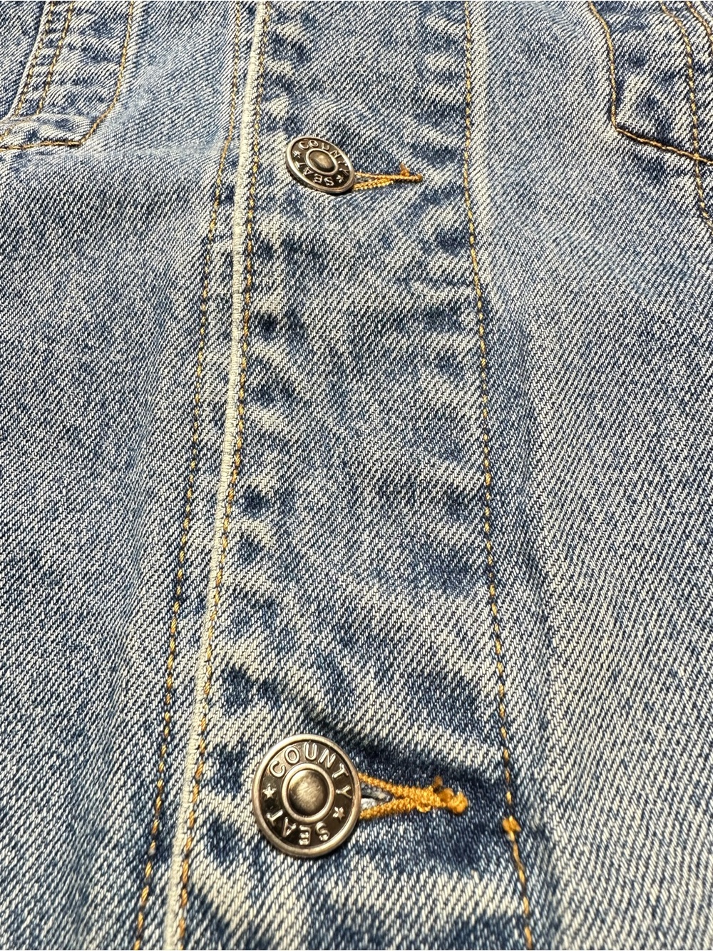 Vintage 90s County Seat Denim Trucker Jacket Made In Hong Kong 100% Cotton XL - Picture 8 of 9
